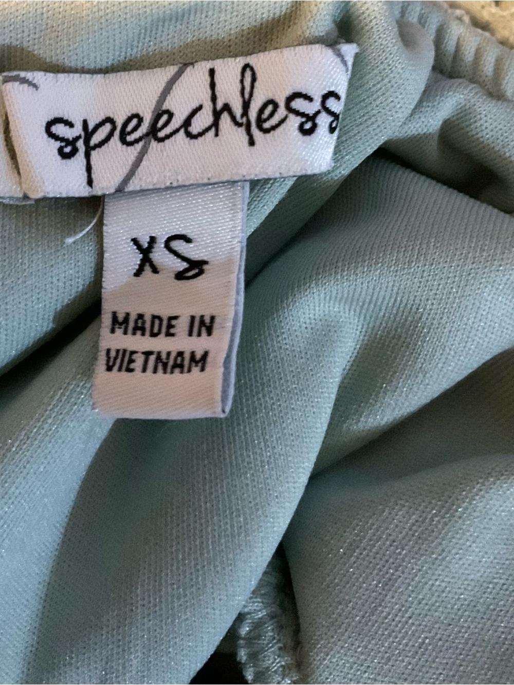 Speechless Mint Green Eyelet Fit & Flare Dress XS Tie Strap Button Front - Picture 3 of 7